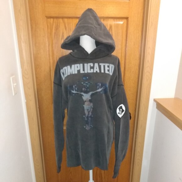 SizeL Saint Michael Complicated Jesus Christ Boombox Cross Hoodie All Seeing Eye - Picture 6 of 15